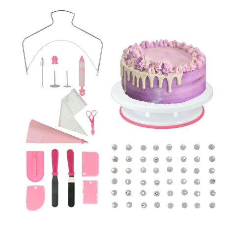 Set De Reposteria Pasteleria Decoracion Tortas 73 Piezas Color Rosa Set De Reposteria Pasteleria Decoracion Tortas 73 Piezas Color Rosa