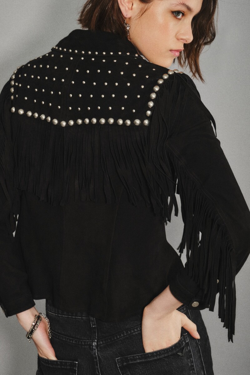 Camisa Bellota Studs Cuero Negro