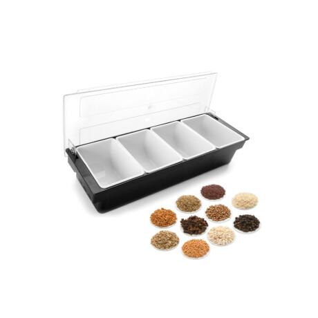Contenedor Organizador de Alimentos con Tapa x4 de Plástico Contenedor Organizador de Alimentos con Tapa x4 de Plástico