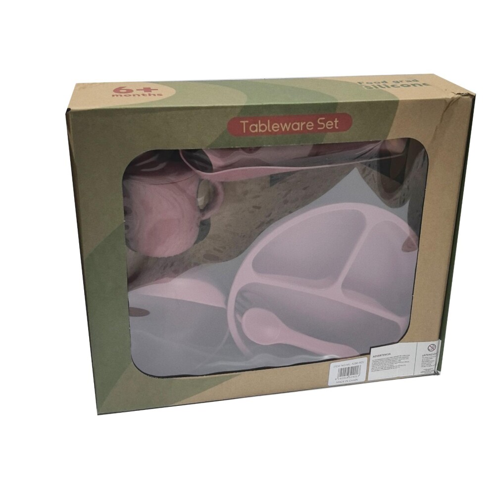Set alimentacion silicona HUANGER rosa