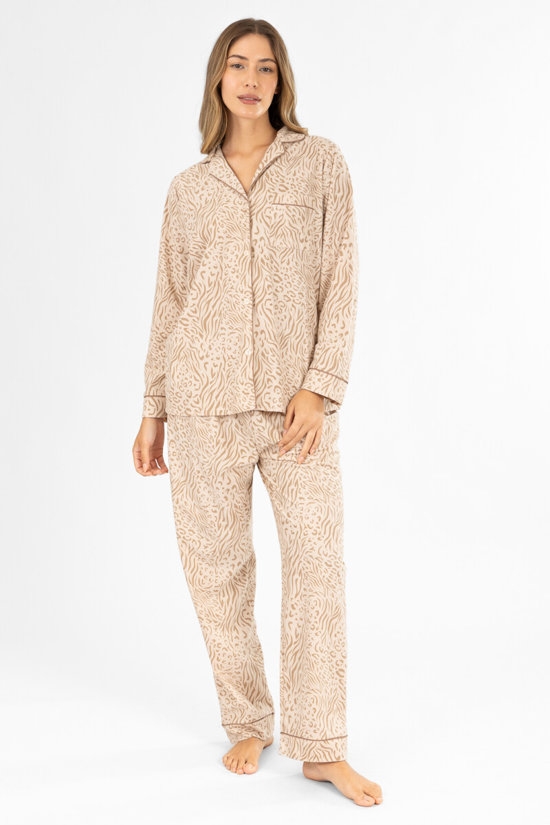 Pijama wincy animal print - Crema 