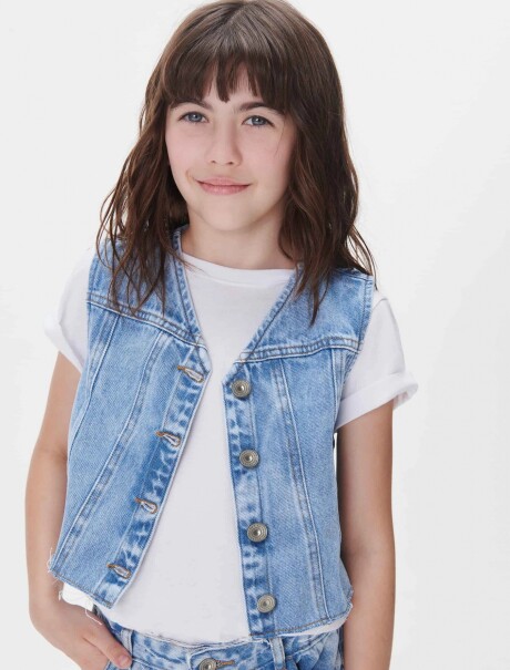 CHALECO DE JEANS INFANTIL AZUL