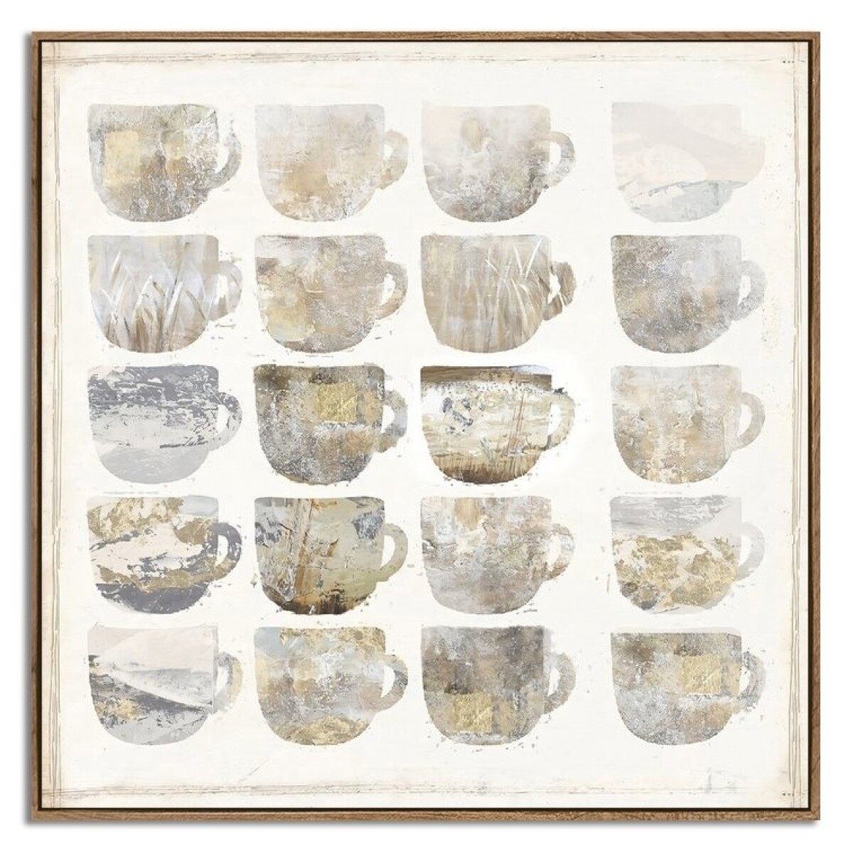 CUADRO CANVAS 40x40cm MARCO CAFÉ PASTELES 