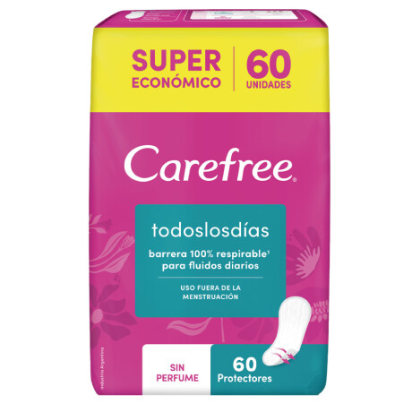 Protectores Diarios Carefree Todos los Días sin Perfume 60 Unidades Protectores Diarios Carefree Todos los Días sin Perfume 60 Unidades
