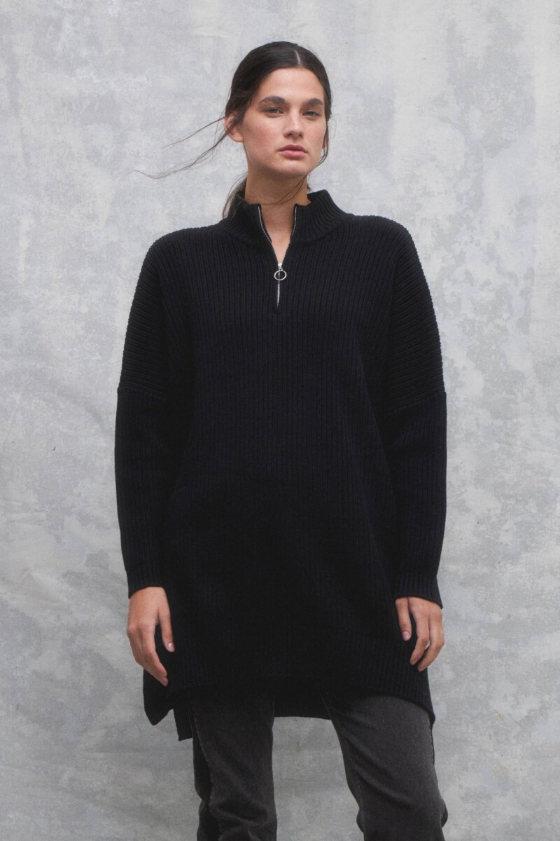 Sweater oversized canale con cierre negro