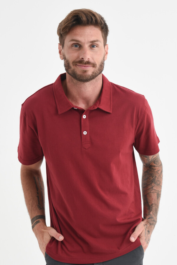 Camiseta manga corta polo Bordo