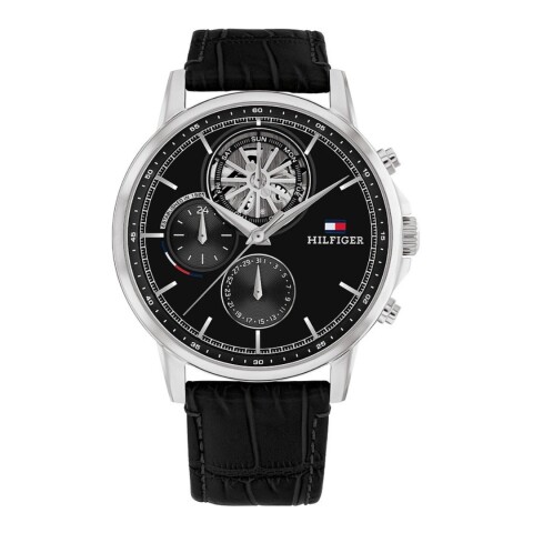 Reloj Tommy Hilfiger para hombre de acero inoxidable y cuero negro 1710605 Reloj Tommy Hilfiger Para Hombre De Acero Inoxidable Y Cuero Negro 1710605