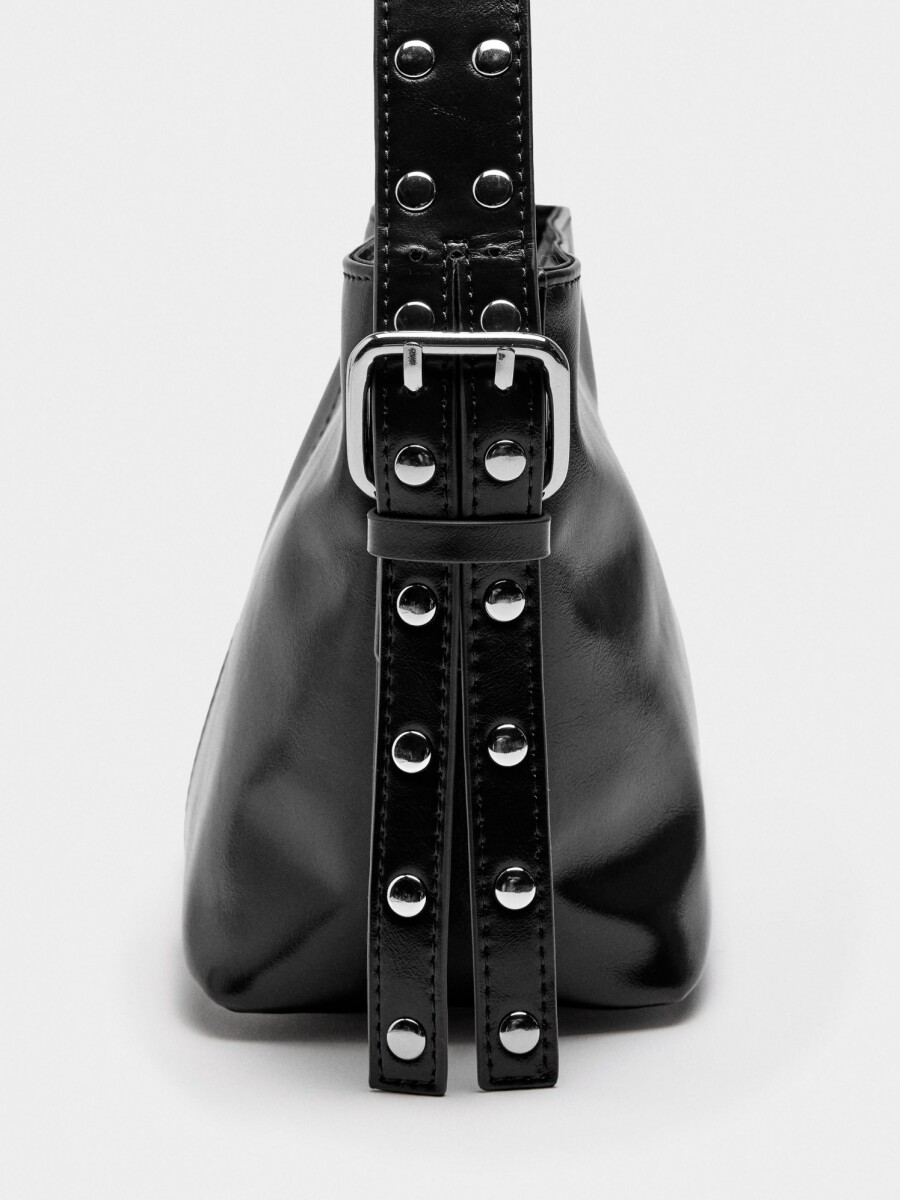 Bolso Bombonera Con Tachuelas negro