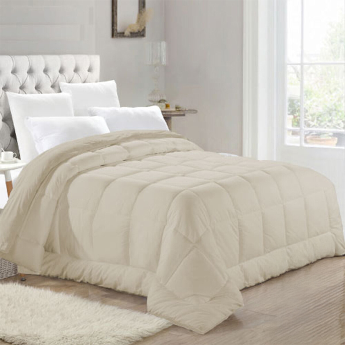 Acolchado 1 Plaza Plus Richmond House 150 x 220 cm - BEIGE 