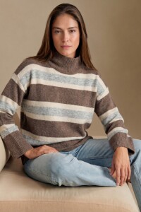 Polera Rayada Marrón