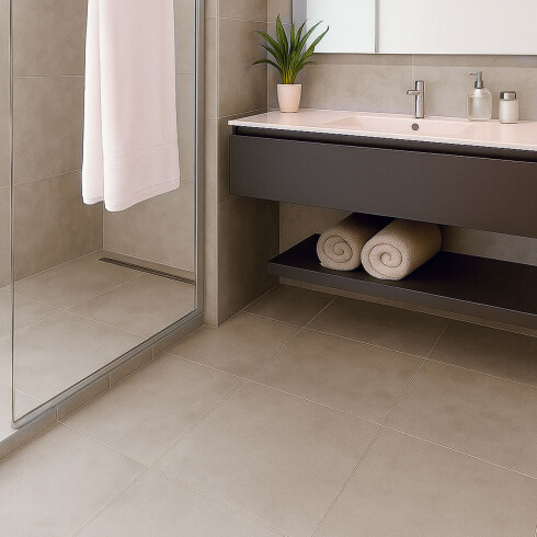 PORCELANATO CUADRADO MATE GRIS CEMENTO RECTIFICADO 53.4X53.4 GAMAS DE GRIS