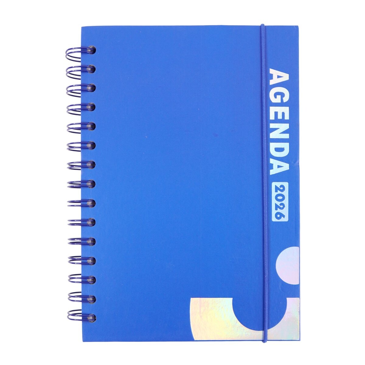 Agenda 2026 tapa dura con espiral y letra tornasolada 