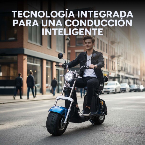 Moto Electrica Gogreen Deluxe 1500W 16Ah 30Km Autono. 45Km/h Color Variante Azul