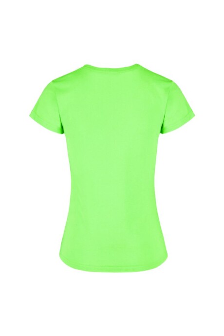 Camiseta jaspe a la base dama Verde neón