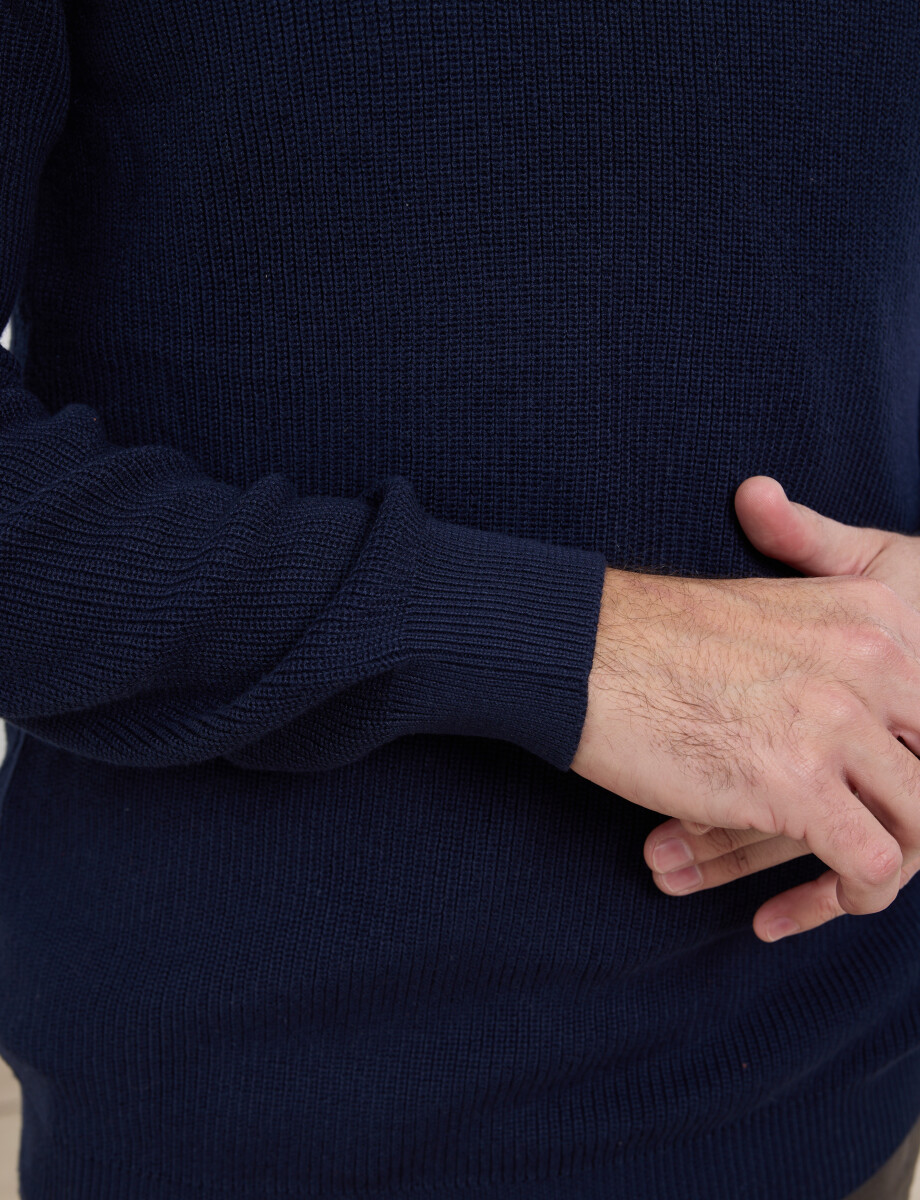 470657 SWEATER HARRINGTON LABEL Azul Oscuro