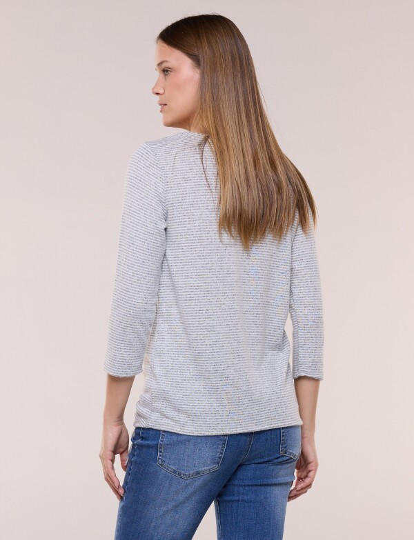 Remera Manga 3/4 Con Frunce Lateral GRIS
