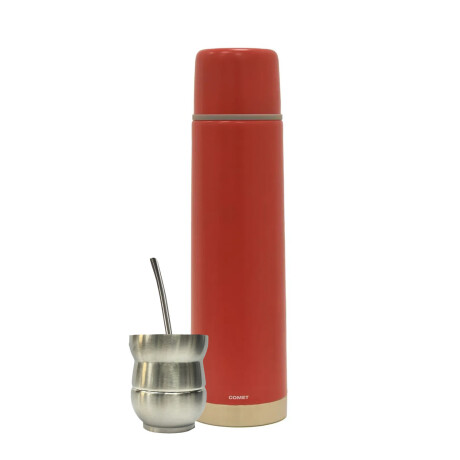 Set Termo Bala 750ml +mate 140ml +bombilla regalo Comet Rojo
