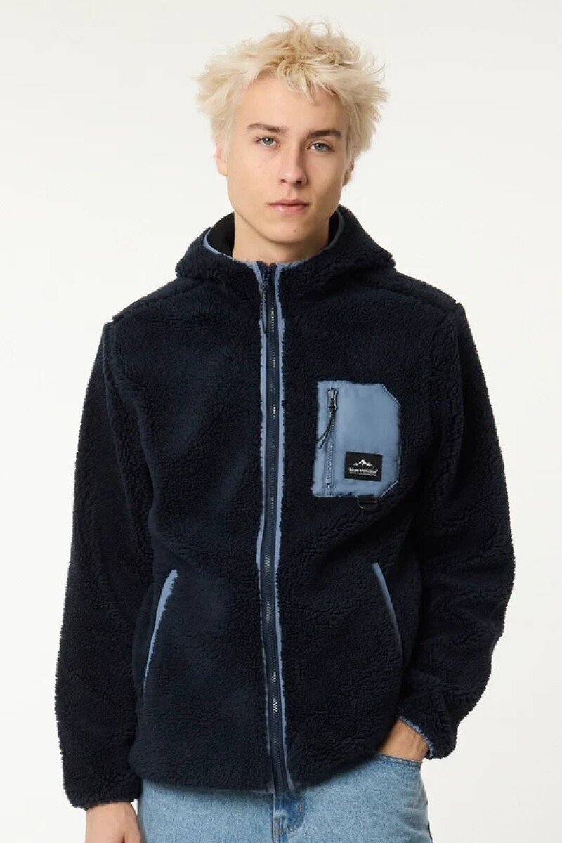 NAVY CAVE POLAR HOODIE Azul