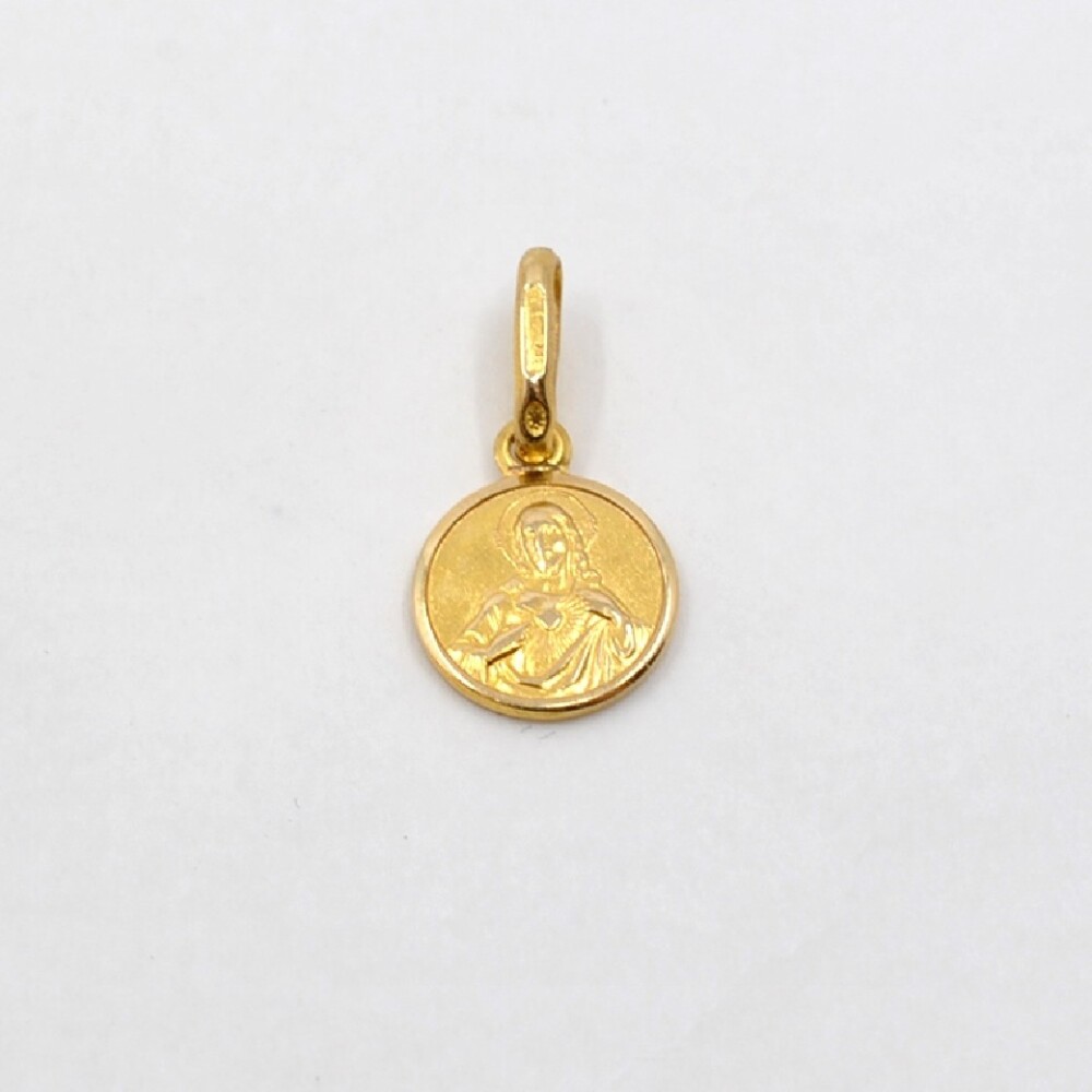 Medalla Escapulario En Oro 18K amarillo 8 mm Medalla Escapulario En Oro 18K amarillo 8 mm
