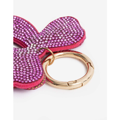 Llavero Y Bag Charm Moño Strass Fucsia Claro