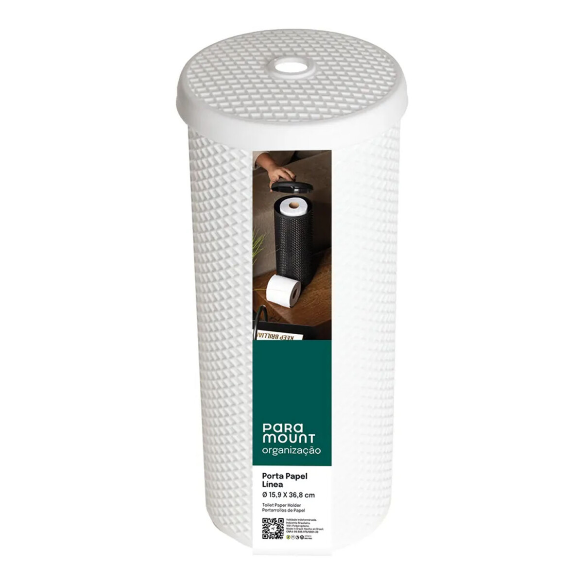 Porta Rollo Papel Higiénico Organizador Baño Línea Paramount - Blanco 