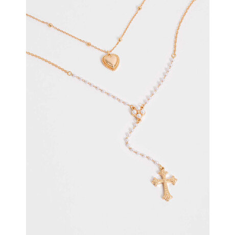 Collar Corto Con Cruz Dorado