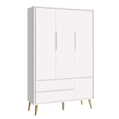 Ropero 3 puertas 2 cajones Infantil Theo Blanco