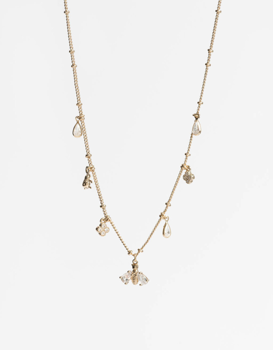 Collar Corto Multicharms Con Cubic 