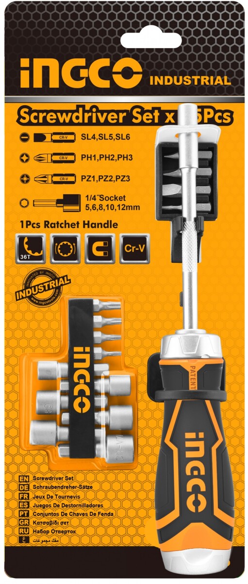 DESTORNILLADOR 15 EN 1 PUNTAS INTERCAMBIABLES INGCO AKISD1508 