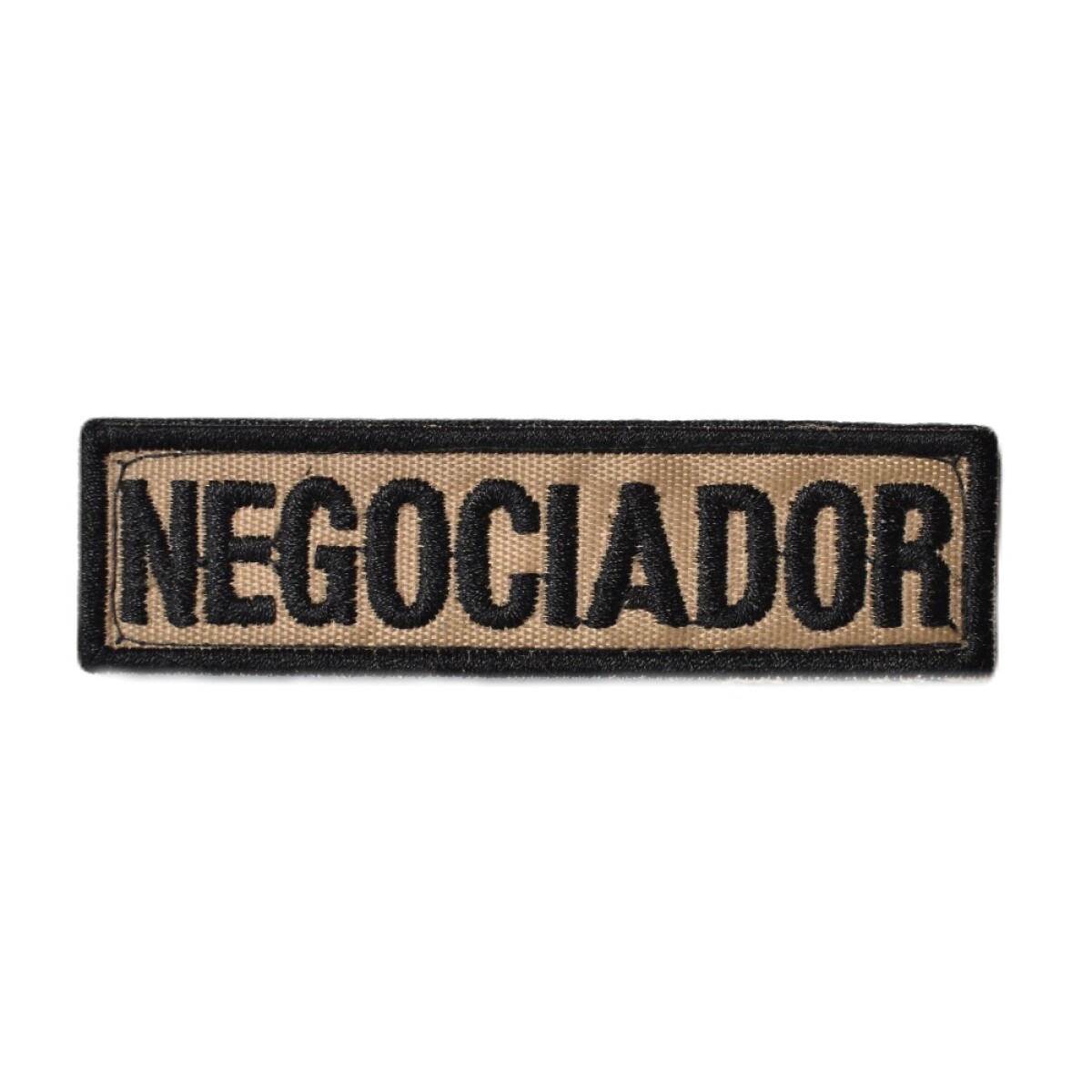 Parche rectangular bordado - NEGOCIADOR - Caqui 