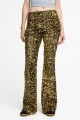 PANTALON FLARE DE LENTEJUELAS. Oro