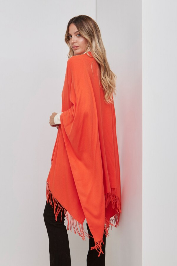 Ruana Soft Solid Flecos ANARANJADO
