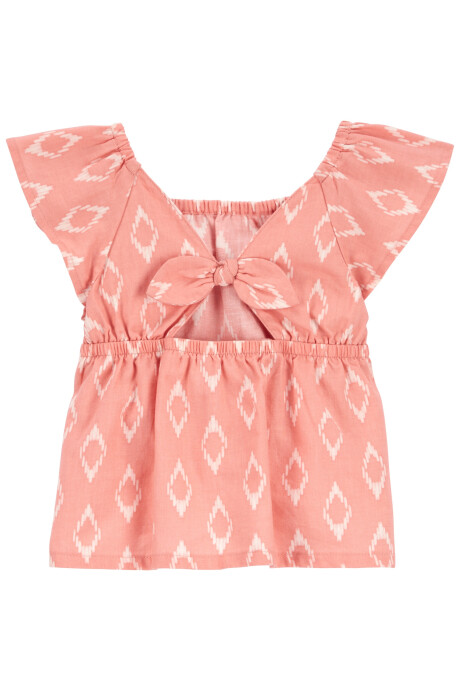 Set dos piezas de sarga, short y blusa diseño rombos Sin color