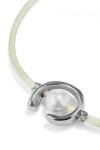 PULSERA DE HILO CREMA CON PERLA SHELL FORNITURA BAÑADA EN PLATA DE LEY. Pulsera