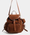 Mochila Solapa Corderoy Chocolate Marron Chocolate