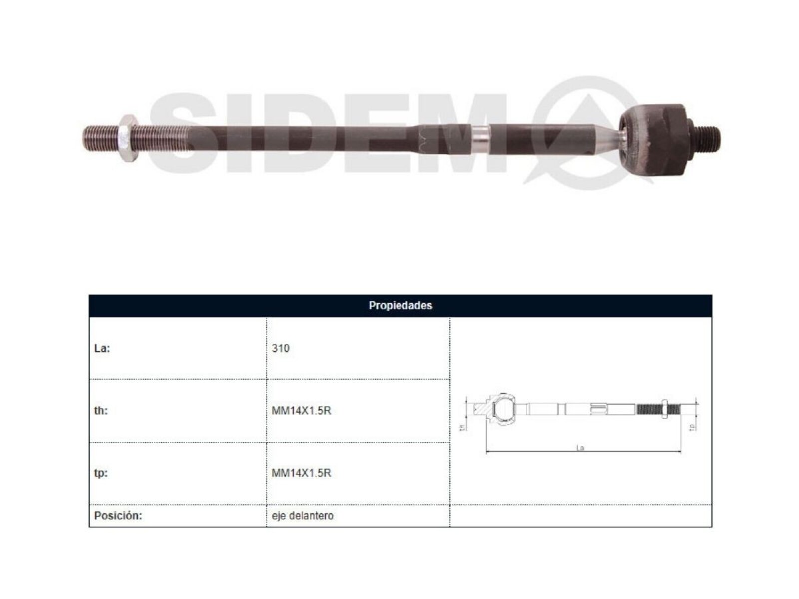 Mate Fiat Strada, Ford Ecosport 12-25 Der/Izq 