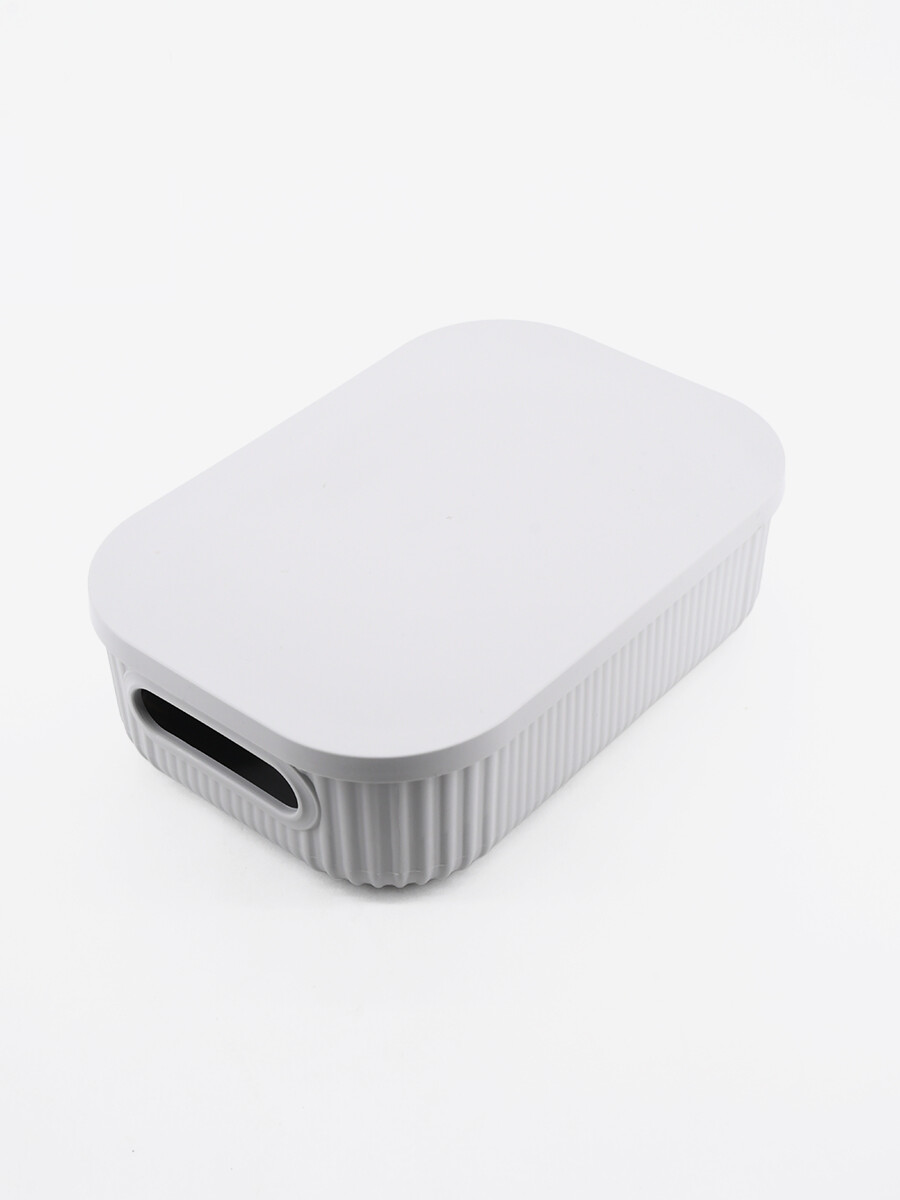 CAJA ORGANIZADORA CON TAPA - GRIS 