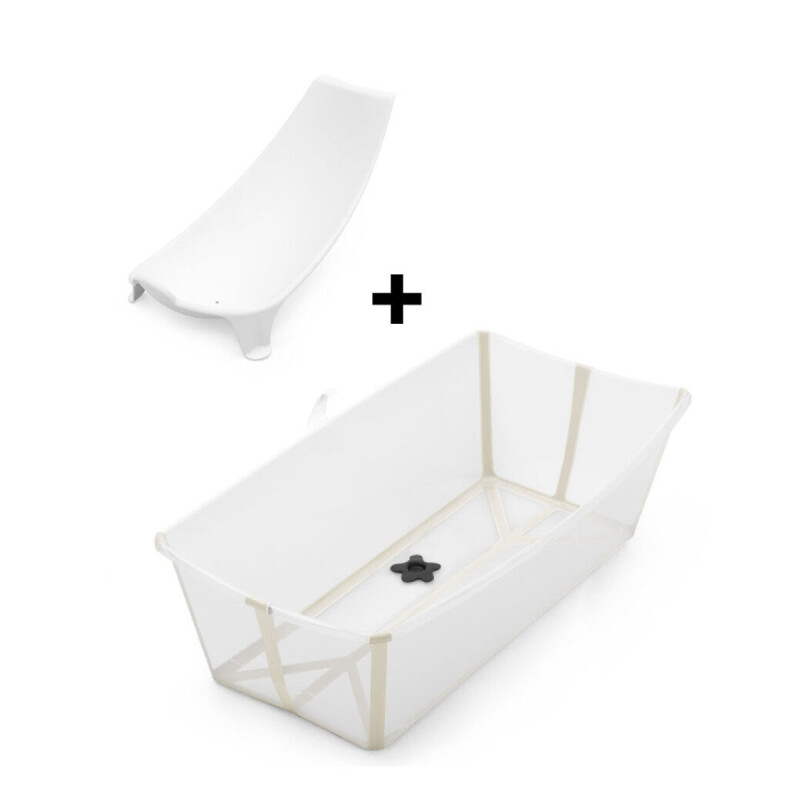 Baño Plegable Flexi Bath XL Transparente/Beige + Soporte Cuchara Stokke Baño Plegable Flexi Bath XL Transparente/Beige + Soporte Cuchara Stokke