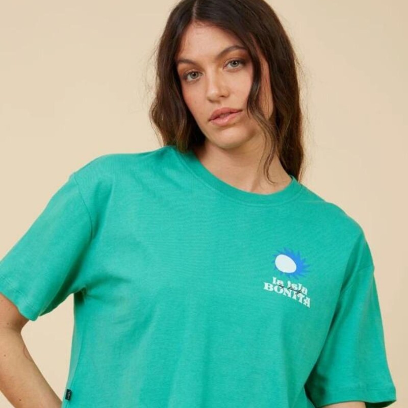 Remera Dama M/C C/Estam. Rusty Aqua