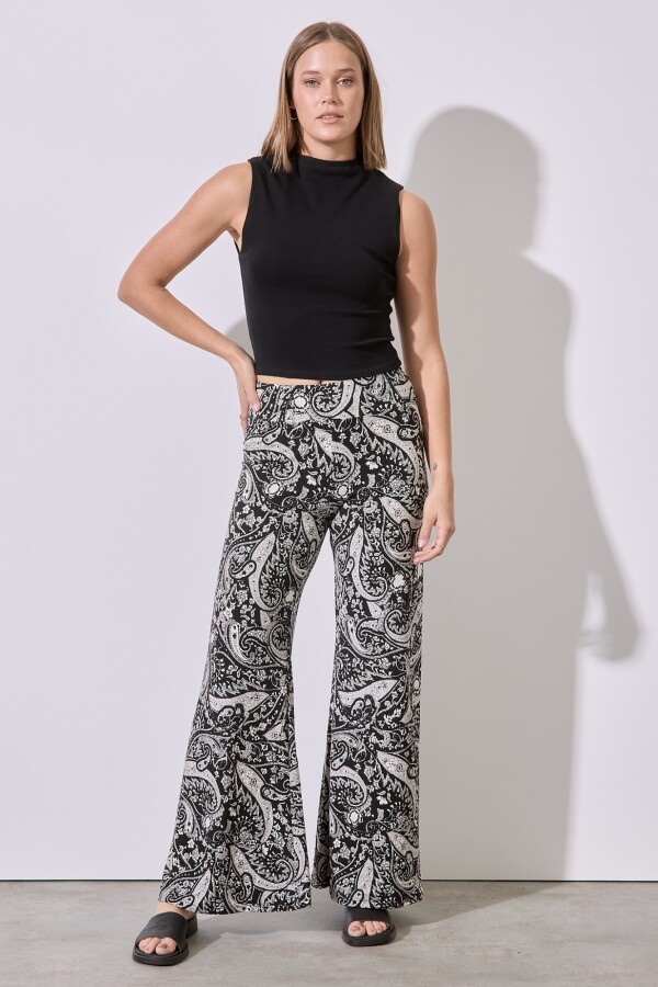 Palazzo Printed NEGRO/CRUDO