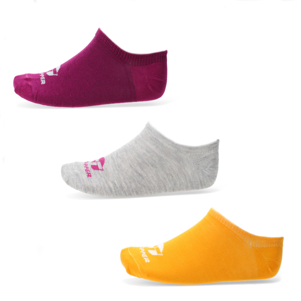 Medias de Mujer Topper x3 Invisible Wns Topper - Violeta - Gris - Anaranjado 