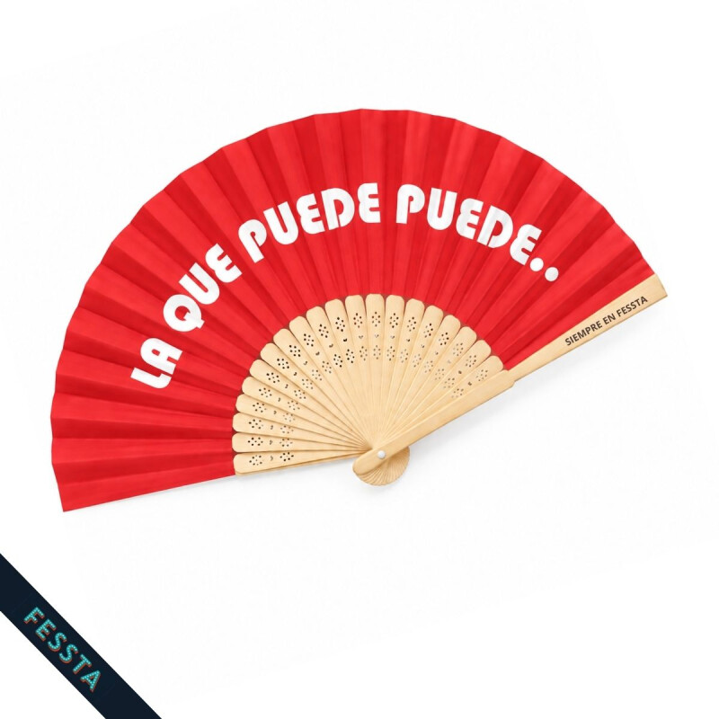Abanico "La que puede puede" Rojo