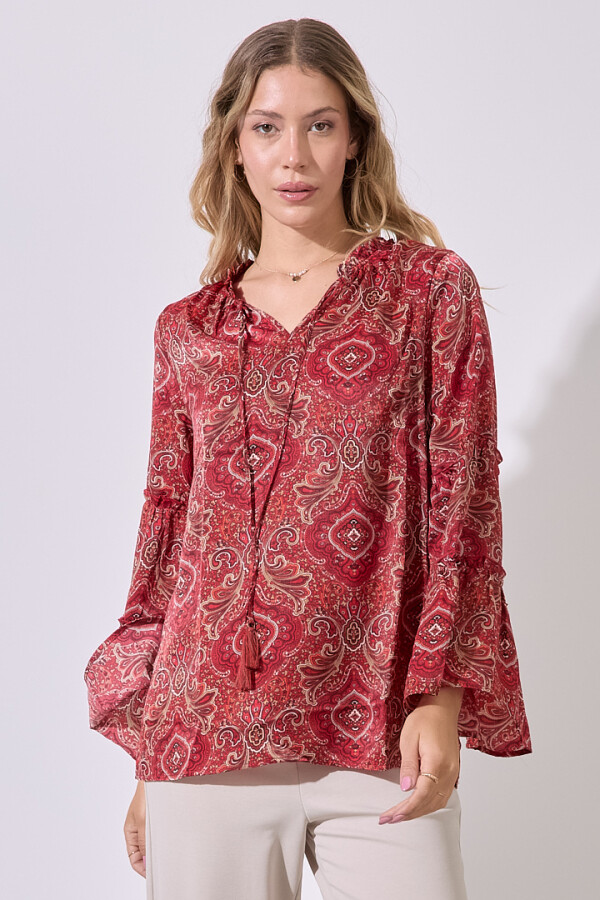 Blusa Arabescos ROJO/MULTI