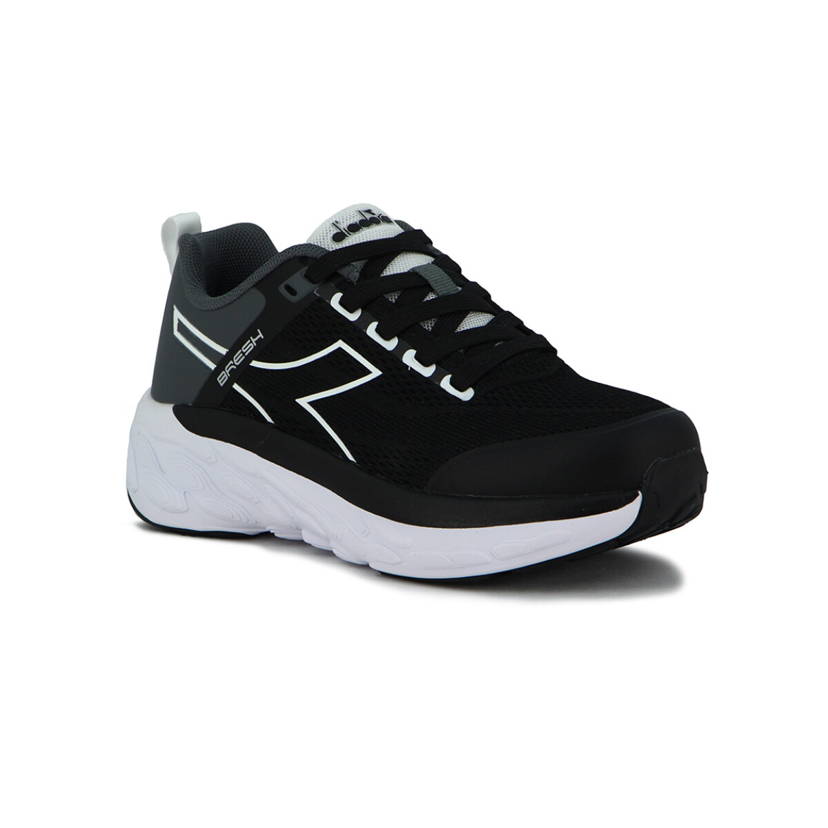 Diadora Bresh Calzado Running Hombre -BLACK/DK GREY - Negro-Gris Oscuro 