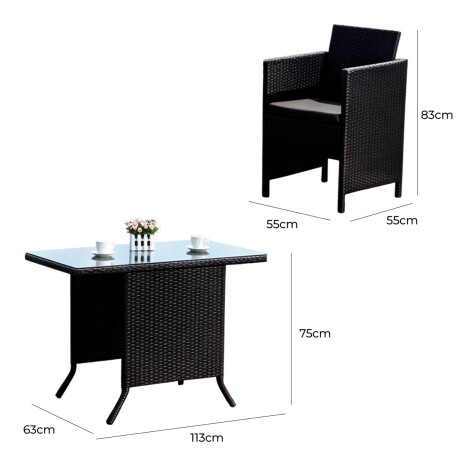 Set X3 Juego Jardín Ratán Sillón Mesa Balcón Patio Set X3 Juego Jardín Ratán Sillón Mesa Balcón Patio