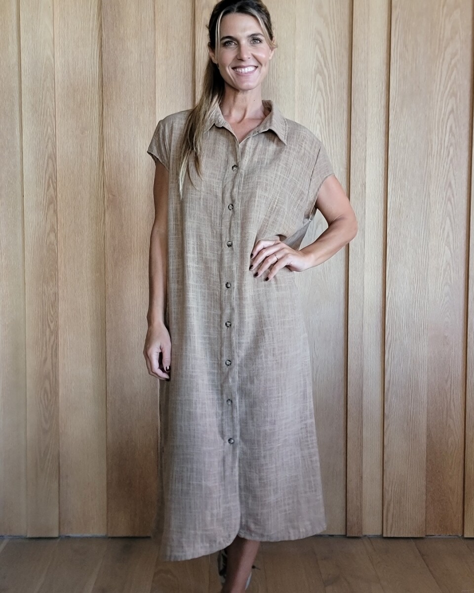 Túnica Oasis - Lino Tostado 