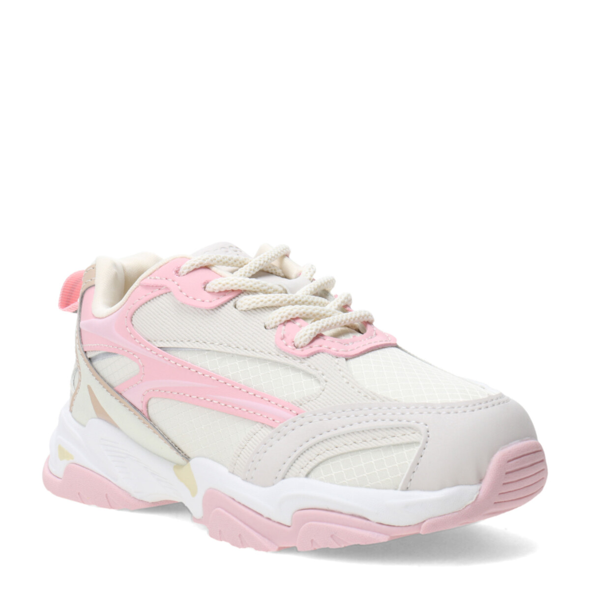 Championes de Niños Croco Kids GRIPO acordonado - Beige - Rosado 