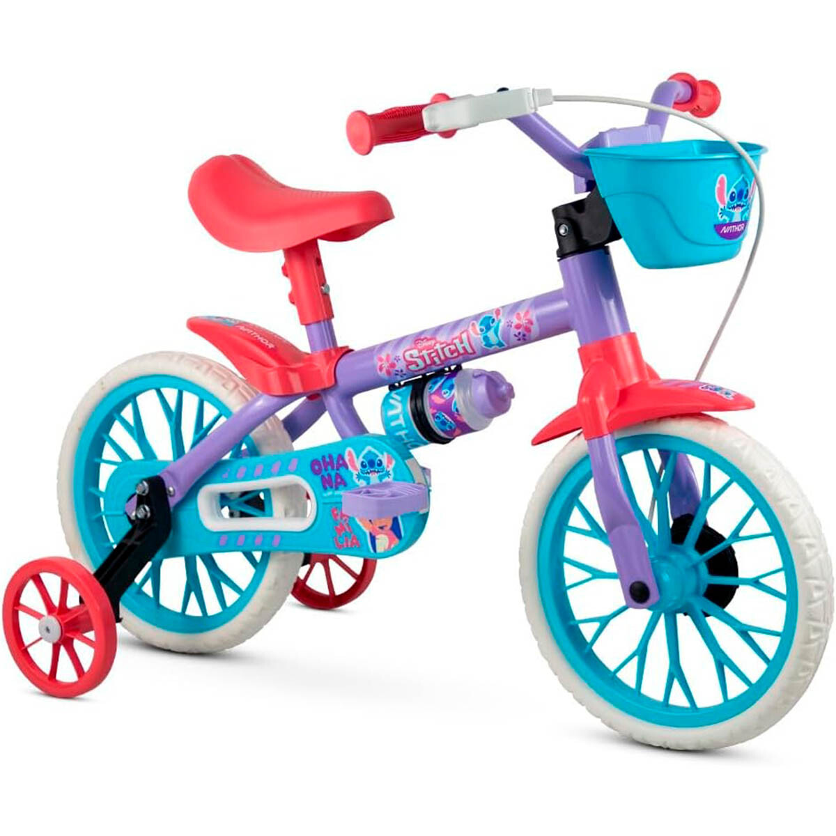 Bicicleta Infantil Stitch Disney Rodado12 C Rueditas 