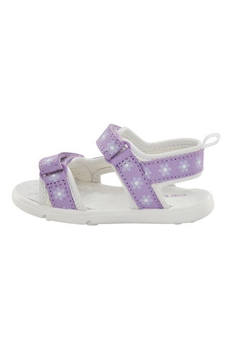 Sandalias con velcro, diseño floral Sin color