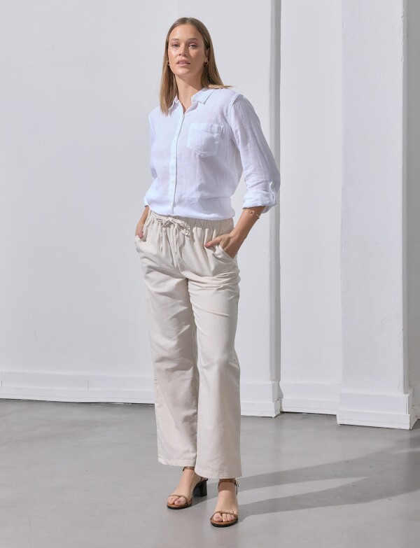 Pantalon Lino BEIGE